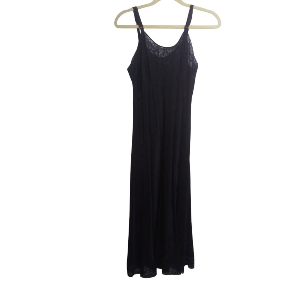 Vintage Seamprufe Navy Blue Lace  Slip Dress Feminine Edgy Festival Size Small